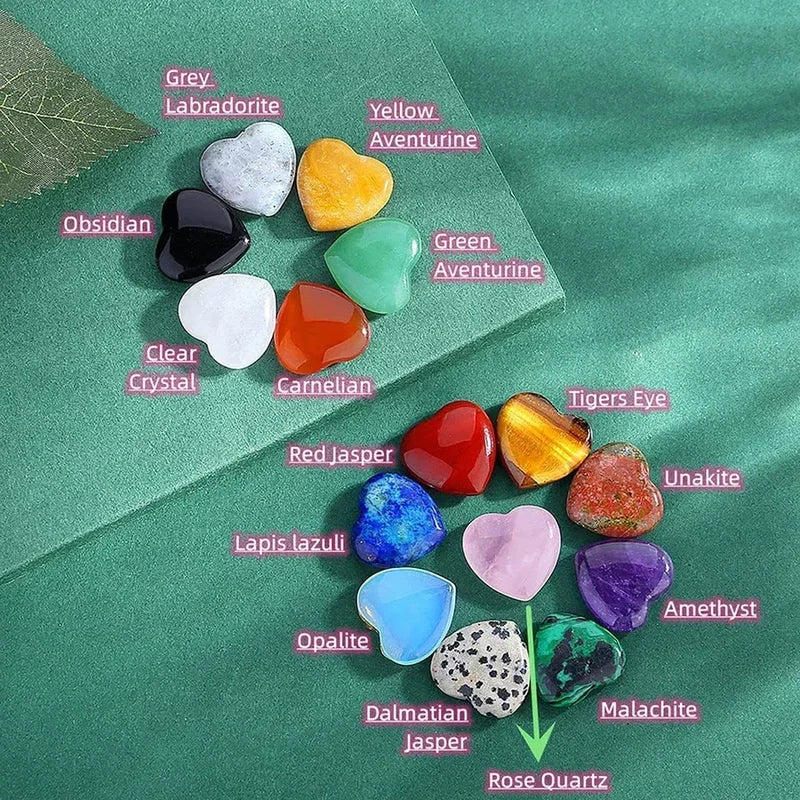 Heart Shape Natural Crystal Gravel Set for Home Decor and Healing - 10/20/30PCS