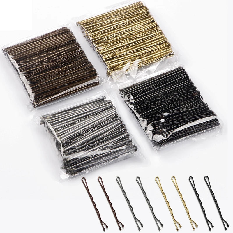 50pcs Women Girls Solid Hair Clips Bobby Pins Hair Accessories - 5cm