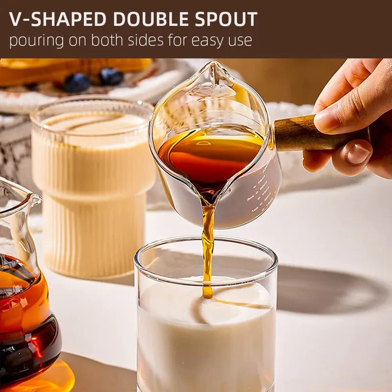 75ml Heat-Resisting Glass Espresso Measuring Cup with Handle and Scale