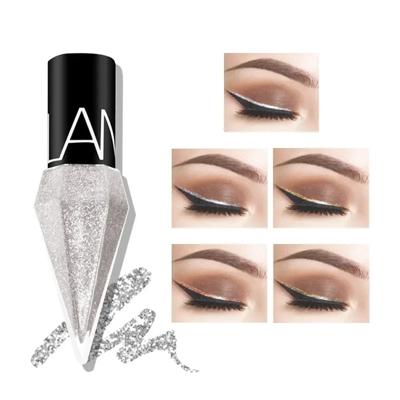 Liquid Glitter Eyeshadow & Eyeliner Set - Sparkling Silver & Rose Gold Colors