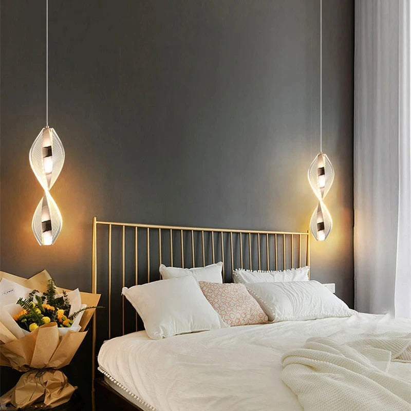 Modern Acrylic Geometric Pendant Light for Living Room Bedroom Kitchen Hanging Lamp