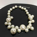 Elegant Imitation Pearl Necklace for Women Big Beads Choker Bridal Jewelry Gift