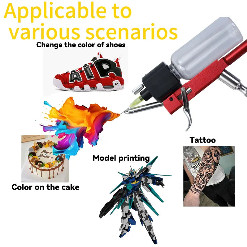 No-Clean Airbrush Kit for Model Painting Nail Art Makeup Furniture Restoration