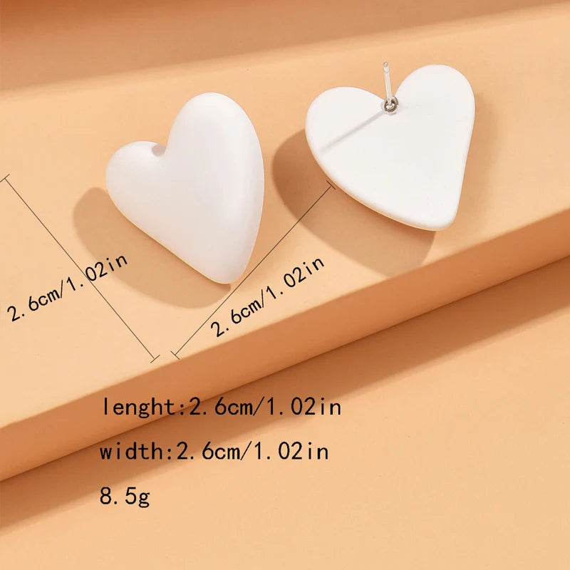 Candy Color Acrylic Heart Geometric Earrings - Simple Party Jewelry for Women