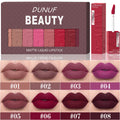 Matte Lip Gloss 8pc Set Waterproof Long Lasting Lipstick Non-Stick Cup Nude
