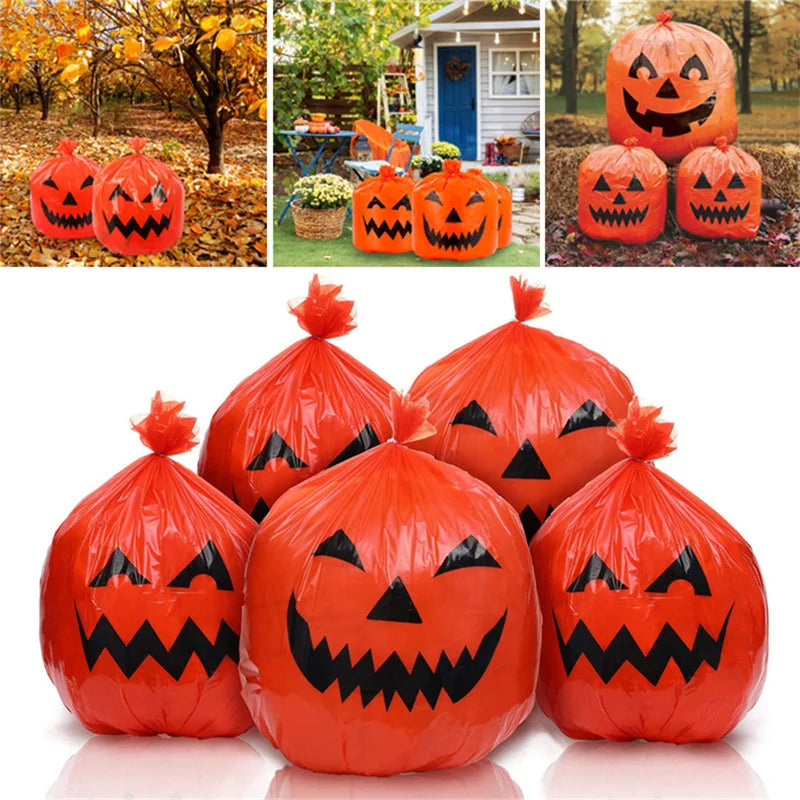 Halloween Pumpkin Plastic Leaf Bags - Yard Yard Decorations for Autumn Cleanup