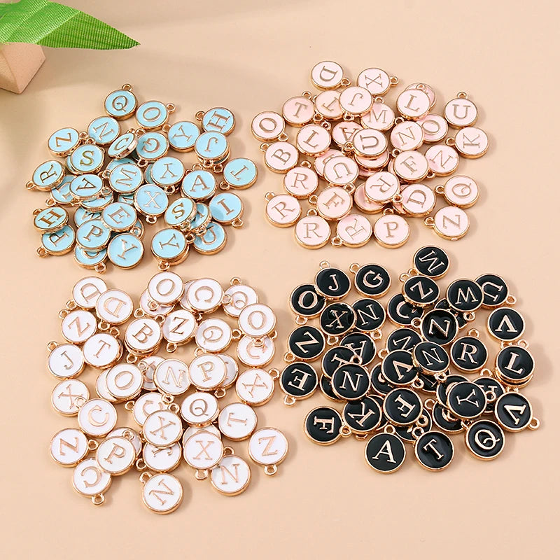 10pcs Mini White Alphabet Charms for DIY Jewelry Making - Name Necklace & Bracelet Pendants