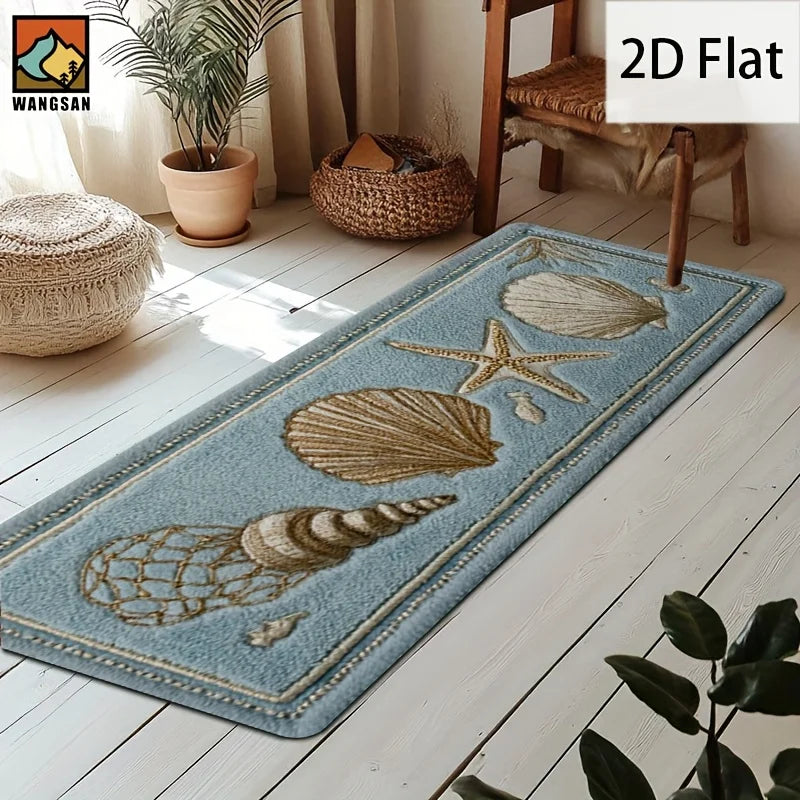 Marine Ocean Coastal Carpet Rug - Soft Non-Slip Floor Mat for Living Room & Bedroom