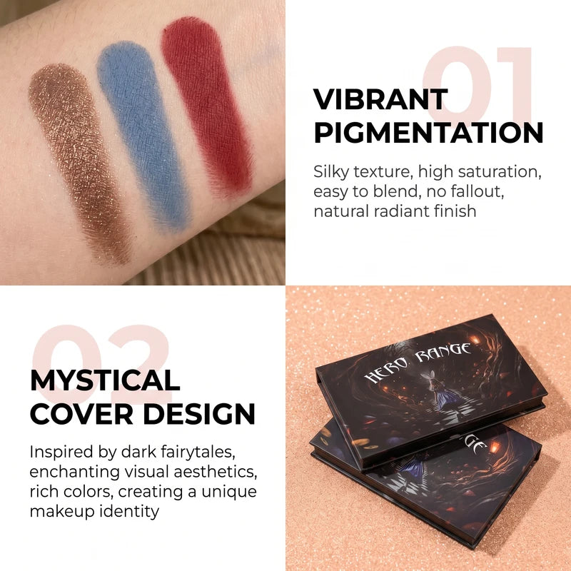 Herorange Eyeshadow Palette 15 Shades Matte Metallic Glitter Smoky Eye Makeup for Beginners