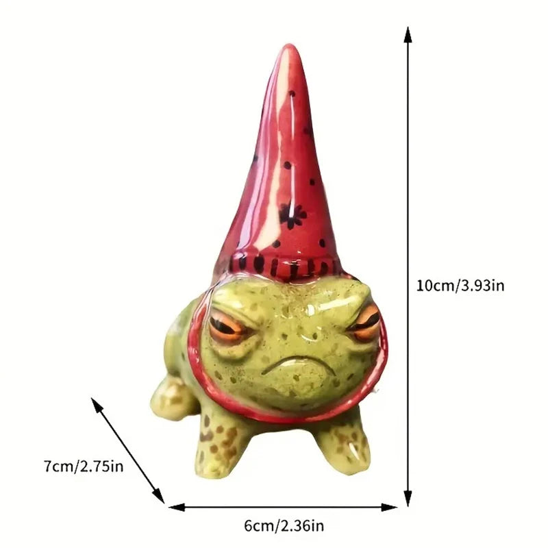 Cute Frog Garden Statue Party Hat Decor for Courtyard and Halloween Gifts