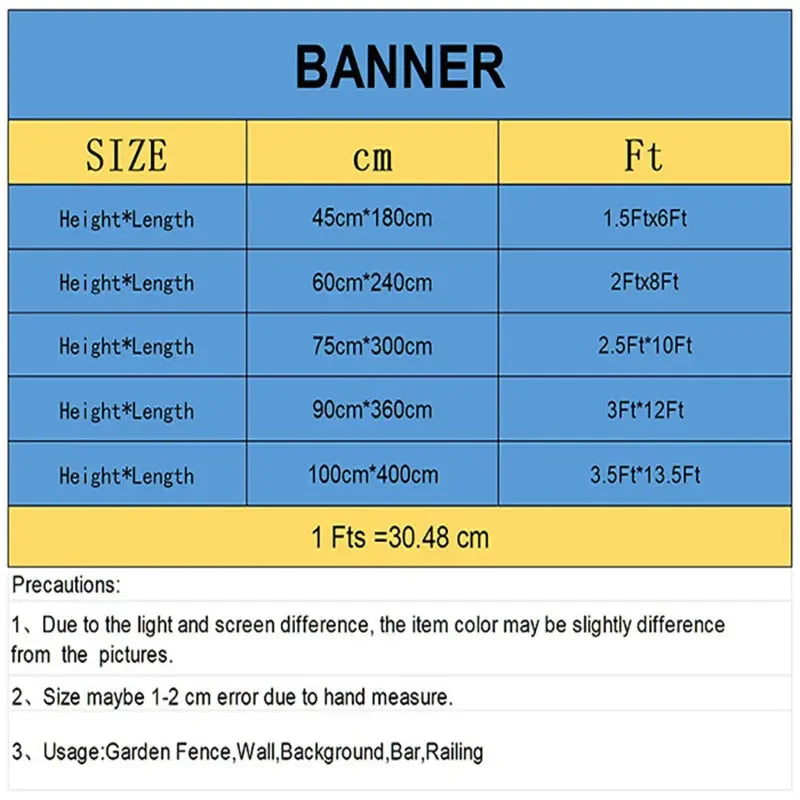 Outdoor Banner Tapestry 60x240cm Custom Printed Flag for Garden or Garage Decor