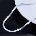 Sterling Silver 4MM Blade Chain Necklace for Women & Men - Wedding & Gift Jewelry