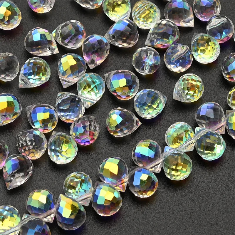 Crystal Beads for Jewelry Making 10x8mm Shiny Faceted Glass Beads