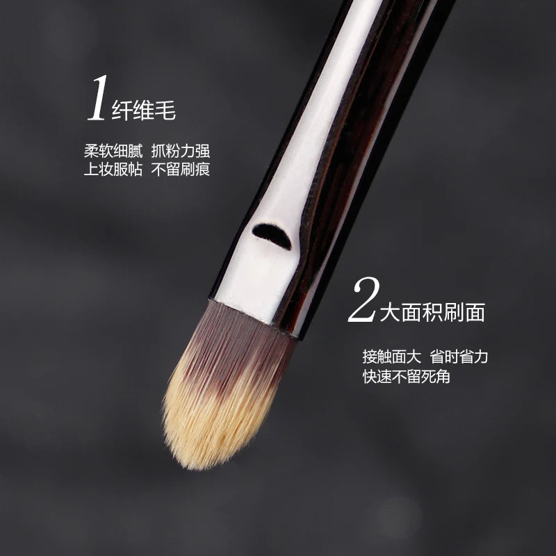 Professional Grey Makeup Brush No. 211 Concealer Brush Fiber Hair Solid Wood Handle