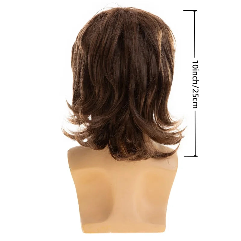 Men's Brown Synthetic Wig for Cosplay & Parties - Realistic, Youthful Style