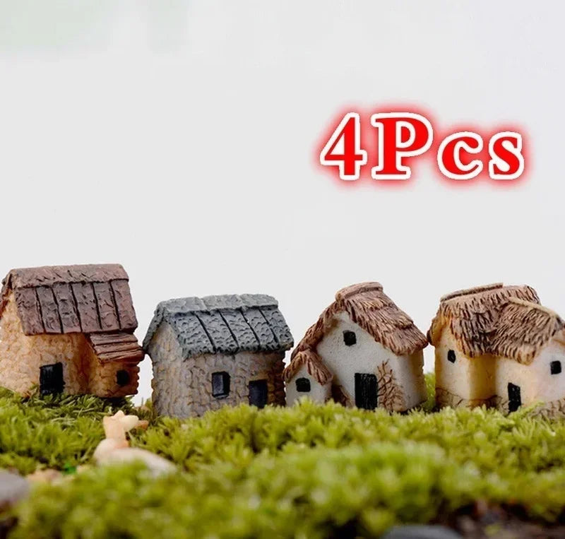 4Pcs Miniature Fairy Garden Figurines for Home Decor, Resin Animal Statues
