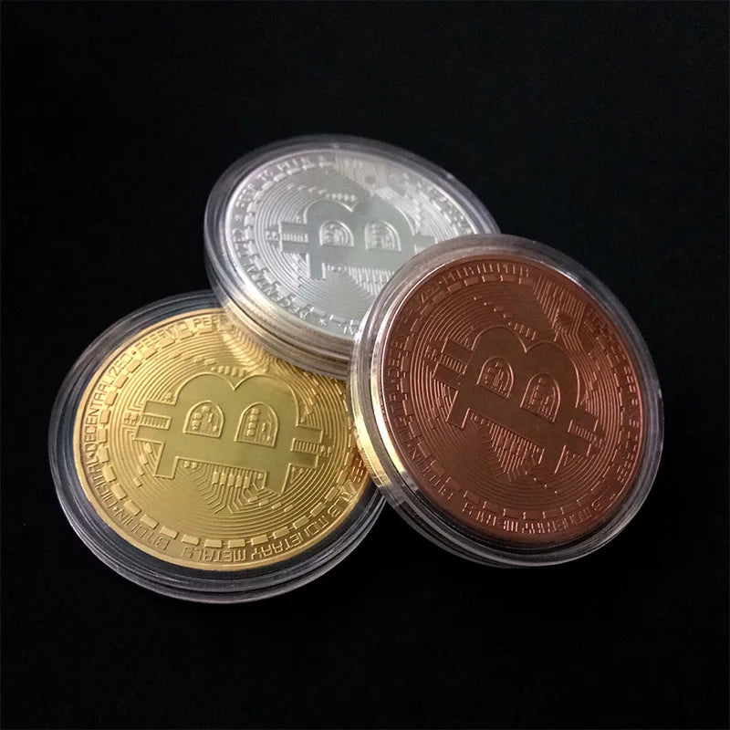 Gold Plated Bitcoin Coin Collectible Art Gift - Commemorative Metal Coin