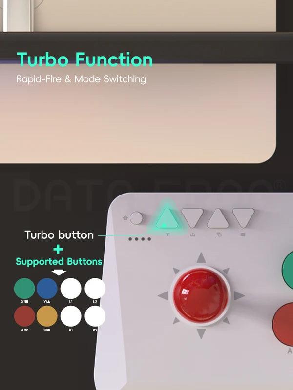 Wireless Arcade Fight Stick for Switch & Windows - Dual Connection & Tactile Blue Switches