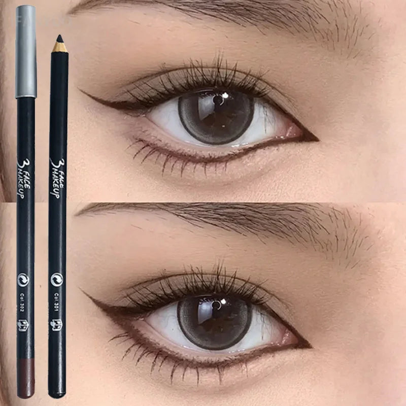 Waterproof Long-Lasting Eyeliner Pencils - Smudge-Proof, Highly Pigmented, 12 Colors