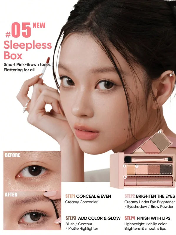 All-in-One Portable Makeup Palette with Multi-Function Eye & Face Colors