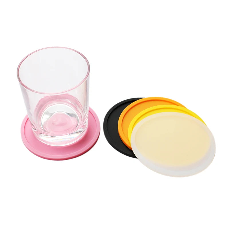 6-Pack Silicone Drink Coasters Set Anti-Slip Reusable Table Protectors
