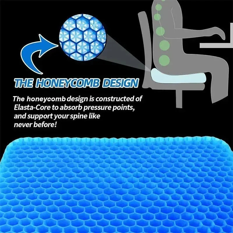 Breathable Honeycomb Gel Cooling Seat Cushion for Car Office Home Use