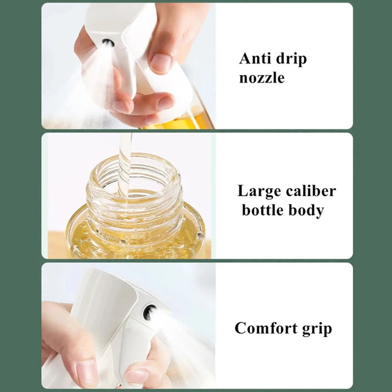 200ml Oil Spray Bottle for Cooking BBQ Baking - Dispenser for Olive Oil Vinegar Soy Sauce
