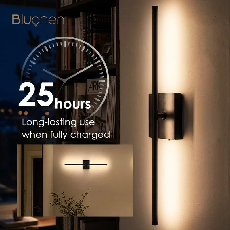 Wireless Dimmable Rechargeable LED Wall Lamp - Modern Interior Wall Sconce 60cm