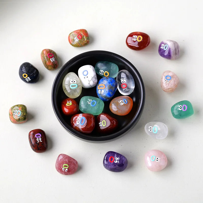 10pcs Natural Crystal Tumbled Stones for Crafts & Home Decor - Small Gift Set