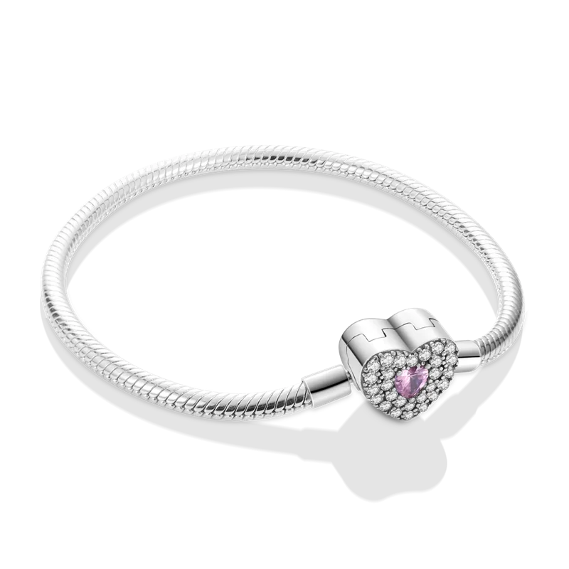 925 Silver Clover Heart Snake Chain Bracelet for Women Wedding Jewelry