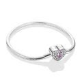 925 Silver Clover Heart Snake Chain Bracelet for Women Wedding Jewelry
