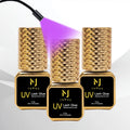 UV Lash Glue Black 3 Bottles 5ml Fast Drying Eyelash Extension Adhesive