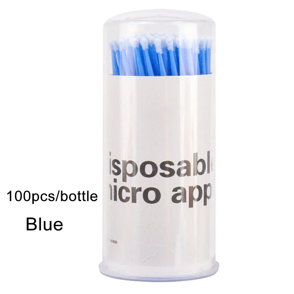 100pcs Cotton Swabs Micro Applicators Brush for Eyelash Extensions & Cleaning
