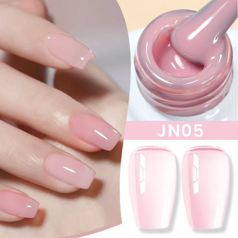10ml Gel Nail Polish - Transparent Pink, Nude, Red & More for Salon & Home