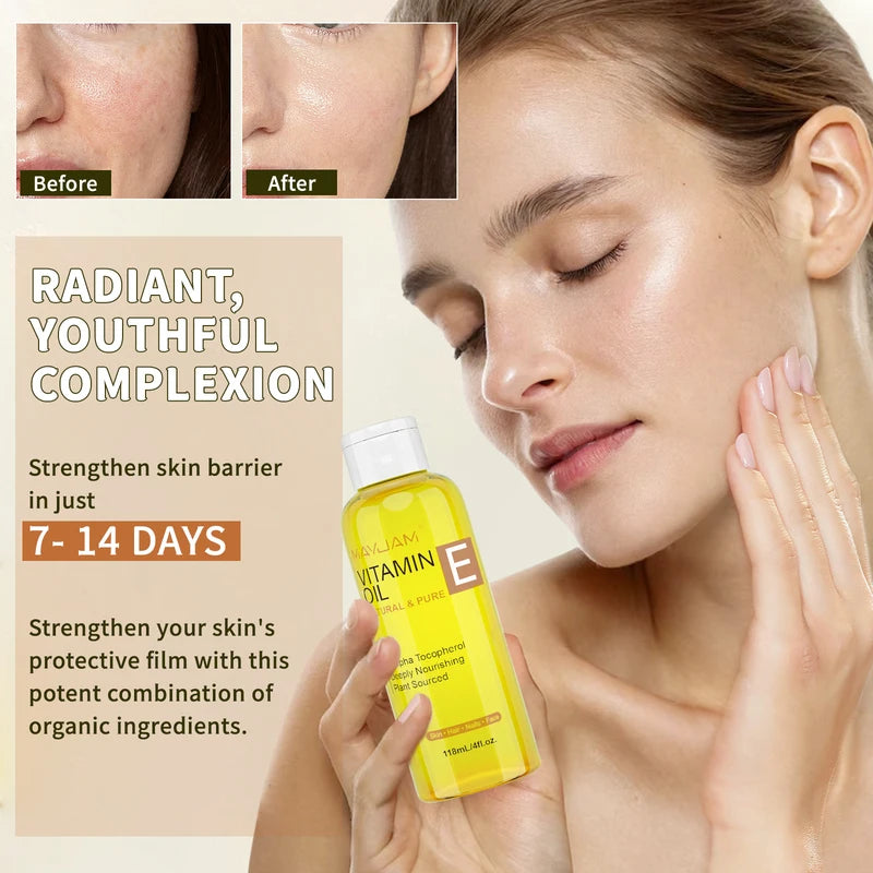 Natural Vitamin E Oil for Skin Hair Nails Moisturizing Brightening 118ml 236ml