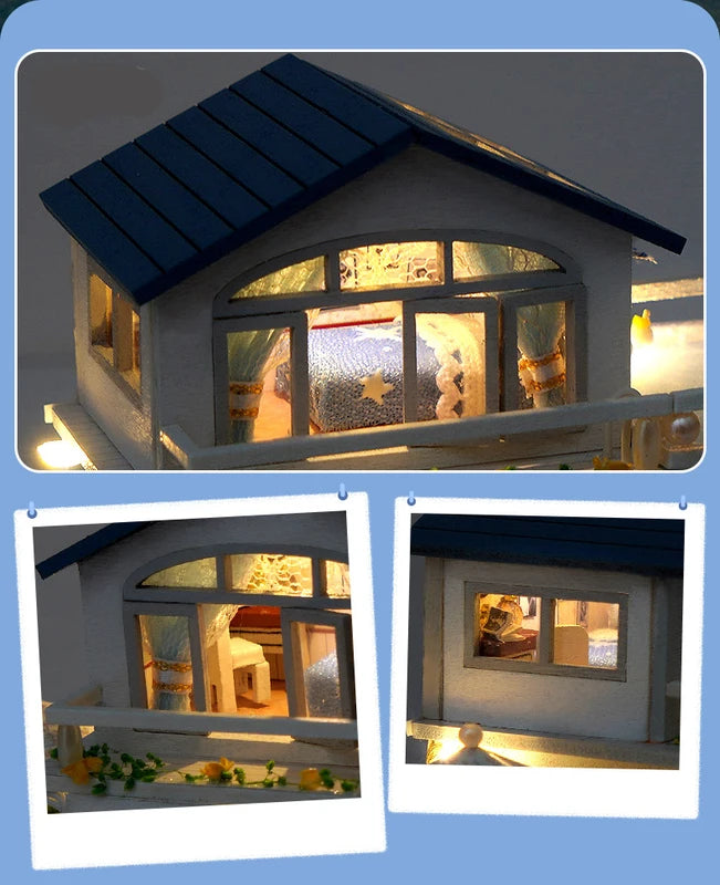 Mini Wooden Dollhouse Furniture Light Kit for DIY Crafting - Multiple Colors