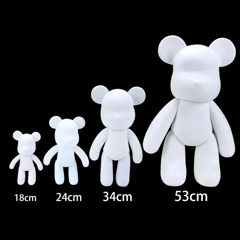 DIY Graffiti Painted Fluid Bear Body Ornament - Creative Handmade Doll Figurine