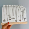 8pcs Y2K Heart Bow Cross Necklace Set for Women - Shiny Clavicle Chain Jewelry