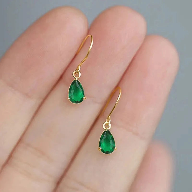 Pear Cubic Zirconia Dangle Earrings for Women - Simple Versatile Statement Jewelry