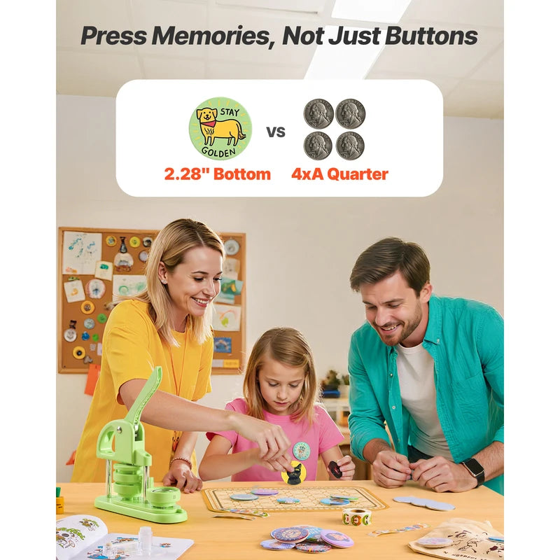 Button Maker Machine Kit for DIY Custom Badges & Crafts - All Variants