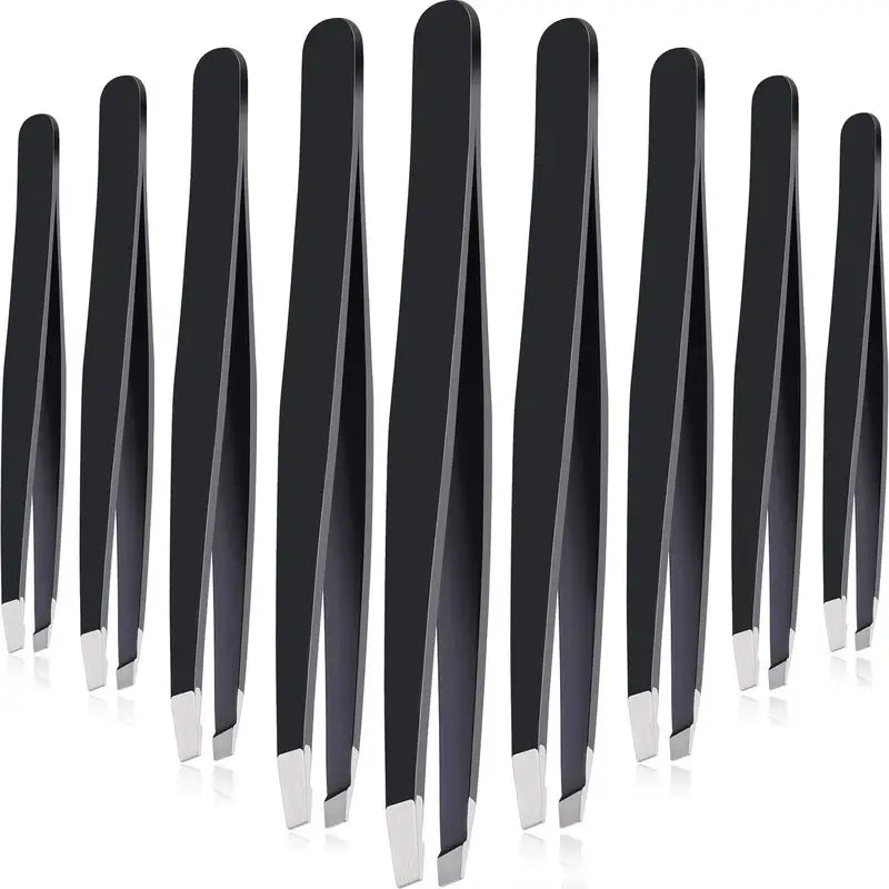 Stainless Steel Eyebrow Tweezers Professional Facial Hair Removal & Shaping Tool Kit