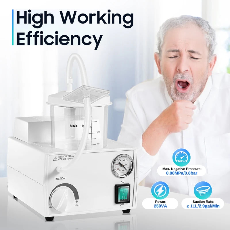 Portable Medical Suction Machine for Respiratory Care - Mucus & Throat Secretion Removal