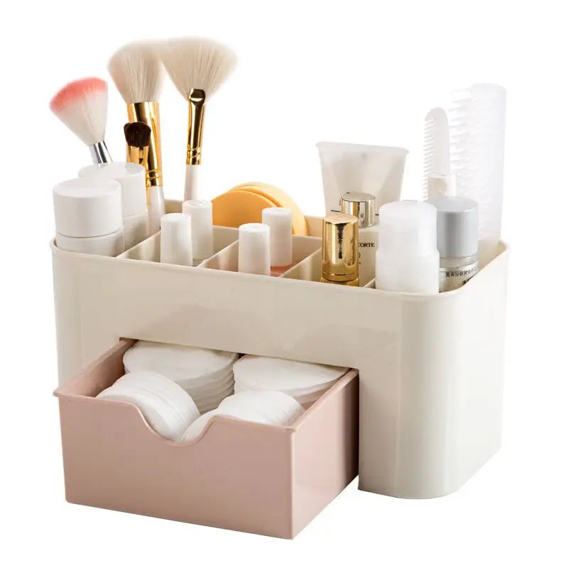 Acrylic Makeup Organizer with Drawers - Cosmetic Storage Box for Lipstick, Brushes, Cotton Swabs