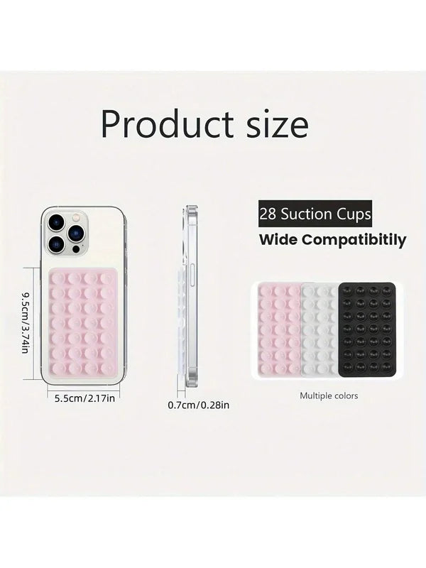 Double-Sided Silicone Suction Cup Phone & Tablet Holder with 28 Pads - Universal Stand for Charging and Viewing