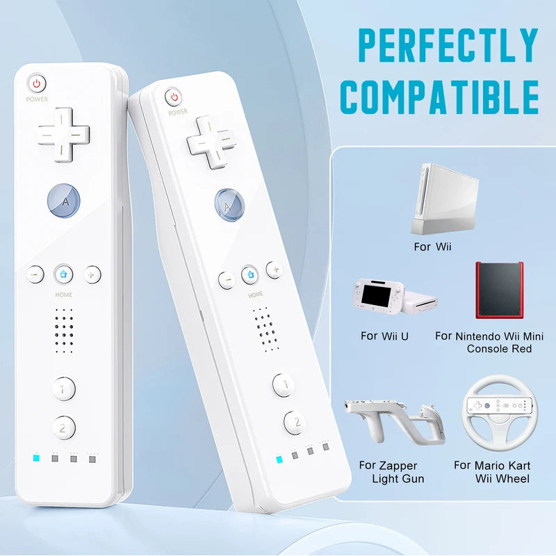 2-in-1 Wireless Wii Controller Set with Motion Plus & Silicone Case