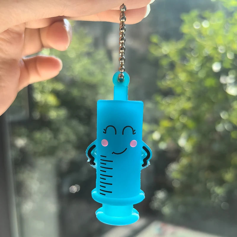 Syringe-Shaped Bottle Opener Keychain - Medical Vial Breaker Tool for Nurses and Doctors