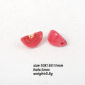 Watermelon Fruit Acrylic Beads Pack - Perforated Jewelry Charms for DIY Bracelets & Phone Straps