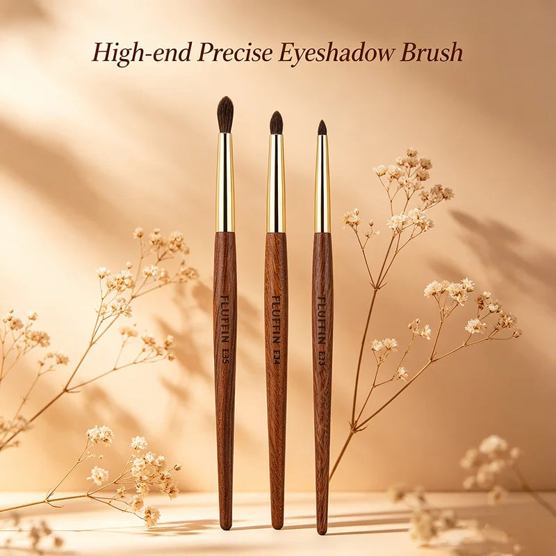 Small Precise Crease Brush with Horse Hair and Rosewood Handle – Eyeshadow Blending Makeup Tool