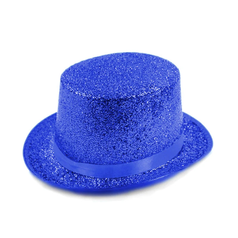 Multicolor Glitter Top Hat for Parties and Costumes - Lightweight Festive Headwear