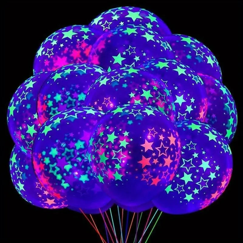 20Pcs Fluorescent Latex Balloons for Wedding Birthday Glow Party Decor